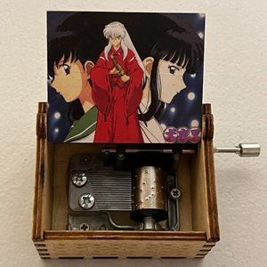 Inuyasha Kagome Higurashi Hand Crank Wooden Music Box Anime